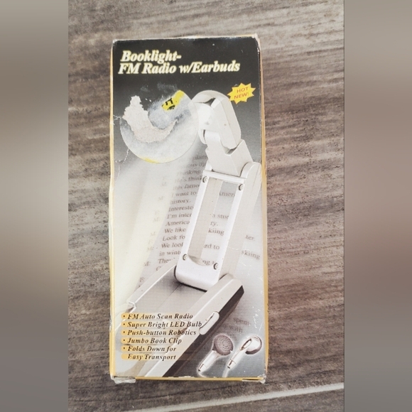 Other - New Booklight- FM Radio w/Earbuds.